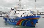 ID 3672 ESPERANZA (1984/2076grt/IMO 8404599, ex-ECO FIGHTER, ECHO FIGHTER, VIKHR-4) the largest and newest addition to the Greenpeace fleet sails from Auckland, New Zealand bound for the Southern Ocean Whale...